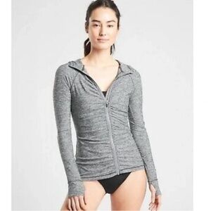 ATHLETA Jacket Pacifica Crosscurrent UPF 50 Heather Grey Full Zip Hoodie Size M